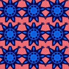 Seamless Blue Floral Kaleidoscope 

