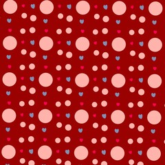  Red Polka Dot Hearts Pattern 

