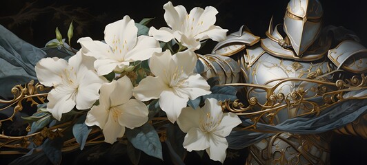 The mighty knight of jasmine Flower,ai generatif