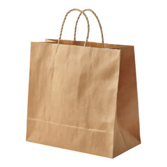 Plain Brown Paper Bag with Twisted Handles for Shopping or Gift Wrapping Use in Retail Environment