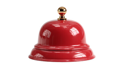 Vintage Red Call Bell Reception Service Concierge Helpdesk Classic Design on transparent background