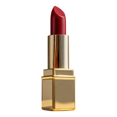 Elegant Red Lipstick in Gold Case for Beauty and Makeup Promotion, Glamour and Fashion Concept