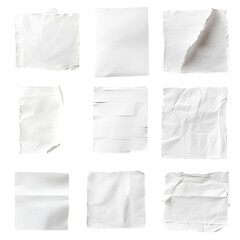 Obraz premium Nine Torn White Paper Pieces Background Texture