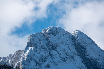 mountain peak Giewont against the blue sky. Tatra, Zakopane, Poland