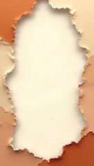 Fototapeta premium Minimal torn paper background with asymmetrical rip edges in earthy tones, leaving centered space for branding, poetry, or logo placement.