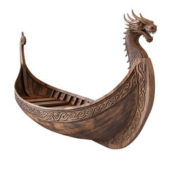 Intricate Wooden Viking Dragon Ship Model Norse Mythology Boat Decor,