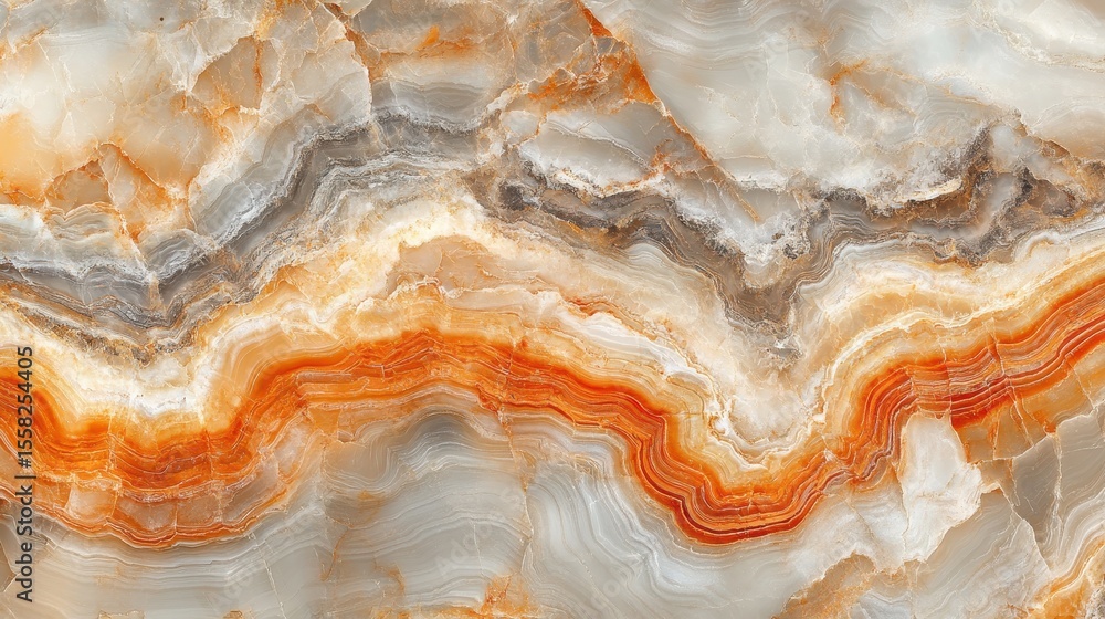 Poster abstract onyx texture features dynamic orange, white, grey wave patterns. use for backgrounds, poste