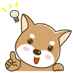 ひらめいた表情の柴犬のイラスト
