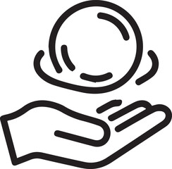 Hand Holding Floating Sphere Icon - Product Presentation or Innovation Concept