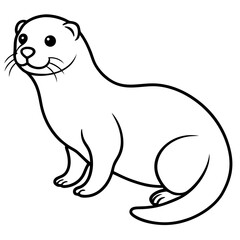 Otter Silhouette Line Art