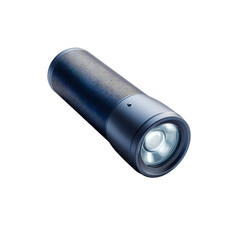 3d icon of modern blue flashlight isolated on transparent background