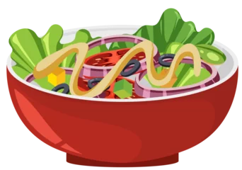  Fresh Vegetable Salad in Red Bowl © GraphicsRF