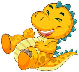 Playful Cartoon Dinosaur with Cheerful Expression