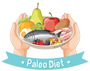 Colorful Paleo Diet Food Illustration