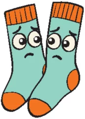  Whimsical Cartoon Socks with Expressive Faces © GraphicsRF
