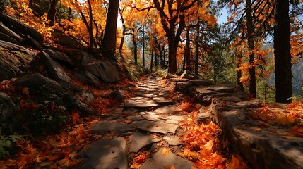 Path through autumn forest