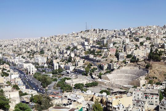 Fototapeta Roman Theatre of Amman, Jordan. It is a 2nd-century Roman Theatre of 6000 seats in the Jordanian capital