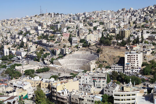 Fototapeta Roman Theatre of Amman, Jordan. It is a 2nd-century Roman Theatre of 6000 seats in the Jordanian capital