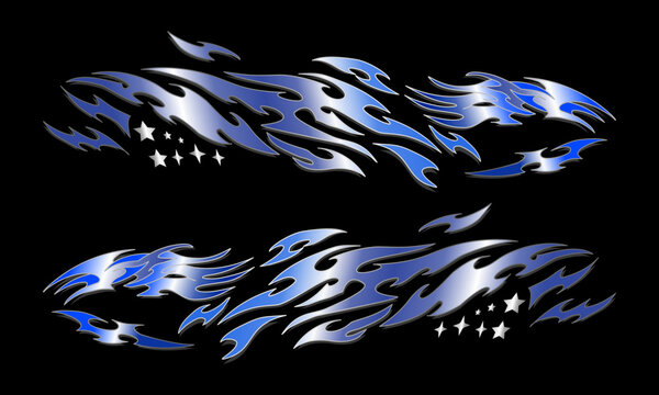 Classic racing drift car livery design set, JDM car tribal livery design set 