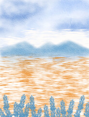 orange blue colorful abstract illustration, background, wallpaper, card invitation design