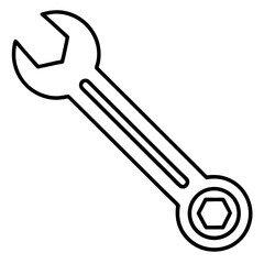 Outline Wrench Icon in Vector Style
