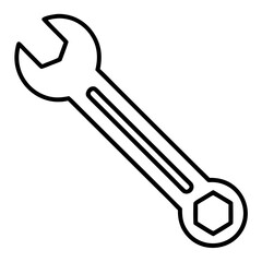 Outline Wrench Icon in Vector Style