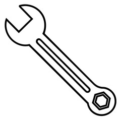Outline Wrench Icon in Vector Style