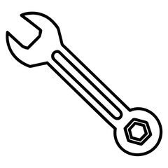 Outline Wrench Icon in Vector Style