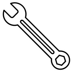 Outline Wrench Icon in Vector Style