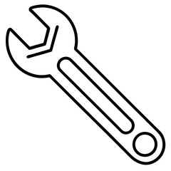 Outline Wrench Icon in Vector Style