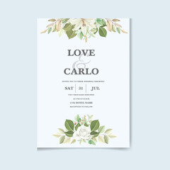 Watercolor Floral Wedding Invitation and RSVP Template Set