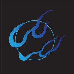 blue fire japanese flame tattoo traditional