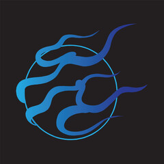 blue fire japanese flame tattoo traditional