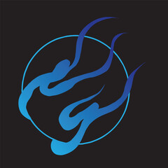 blue fire japanese flame tattoo traditional