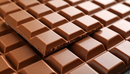 Luxurious Milk Chocolate Bars A Close-Up View of Smooth, Rich Texture