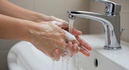 washing hands with soap