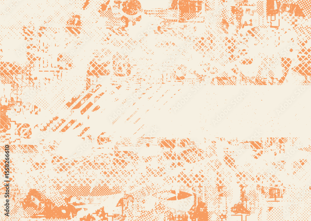 Leinwandbilder Glitch distorted geometric shape . Noise destroyed logo . Trendy defect error shapes . Glitched frame .Grunge textured . Distressed effect .Vector shapes with a halftone dots screen print texture. 