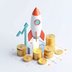 Startup Growth Isometric Concept