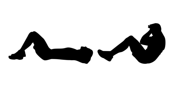Sit-up Exercise Progression Silhouettes