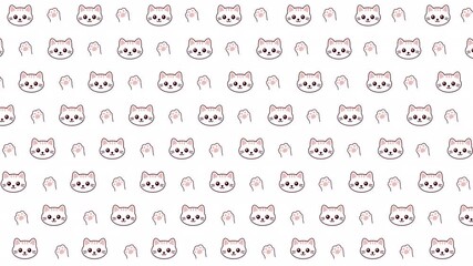 seamless animated loop background featuring cute minimalist cat illustrations. Perfect for kids content, pet-themed videos, kawaii visuals, or social media backgrounds with a playful vibes