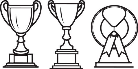 Fototapeta premium Trophy and Prize Icon Bundle
