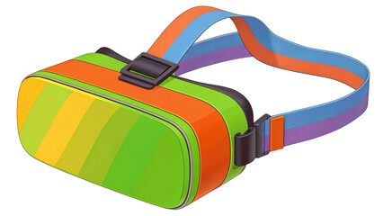 3D illustration Colorful virtual reality headset with a strap.