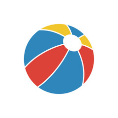 Obraz premium Colorful inflatable beach ball icon for summer games water sports recreation relaxation vacation and fun activities vector illustration graphic design element