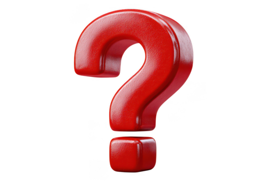 3D Red Question Mark  Symbol of Inquiry, Curiosity, and Uncertainty
