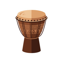 Authentic African Djembe Drum Illustration Capturing The Spirit Of Rhythm And Culture Richly Detailed Percussion Instrument Vector Art Representing Traditional Music And Global
