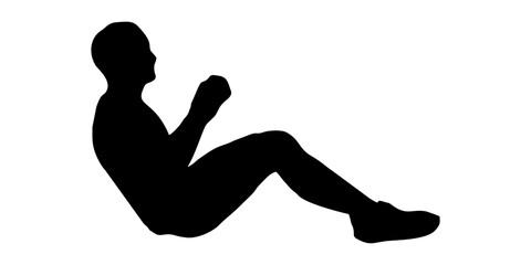 Sit-up Exercise Progression Silhouettes