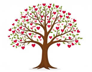 Obraz premium Heart Tree Illustration Symbol of Love, Family, and Growth
