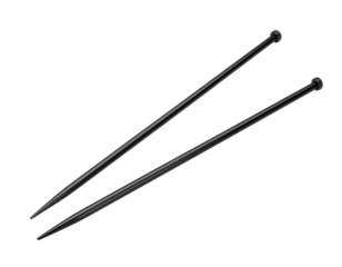 Two metal nails with pointed tips and flat heads, designed for fastening materials together.