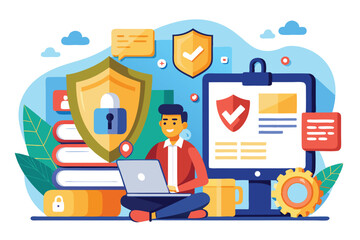 Exploring online data protection and confidentiality measures with a focus on digital security strategies and best practices in a modern workspace