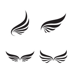Obraz premium A minimalistic wing black and white vector illustration of a stylized feather.